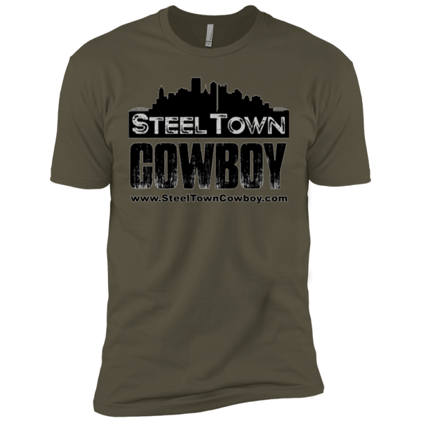 SteelTown Cowboy Black Logo - NL3600 Next Level Premium Short Sleeve T-Shirt