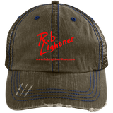 Rob Lightner Red Logo 6990 Distressed Unstructured Trucker Cap