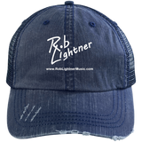 Rob Lightner White Logo 6990 Distressed Unstructured Trucker Cap