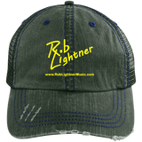 Rob Lightner Yellow Logo 6990 Distressed Unstructured Trucker Cap