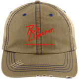Rob Lightner Red Logo 6990 Distressed Unstructured Trucker Cap