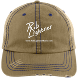 Rob Lightner White Logo 6990 Distressed Unstructured Trucker Cap