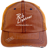 Rob Lightner White Logo 6990 Distressed Unstructured Trucker Cap
