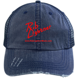 Rob Lightner Red Logo 6990 Distressed Unstructured Trucker Cap