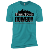 SteelTown Cowboy Black Logo - NL3600 Next Level Premium Short Sleeve T-Shirt