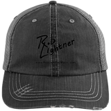 Rob Lightner Black Logo 6990 Distressed Unstructured Trucker Cap