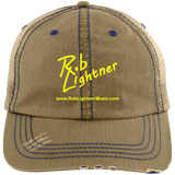 Rob Lightner Yellow Logo 6990 Distressed Unstructured Trucker Cap