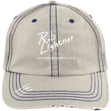 Rob Lightner White Logo 6990 Distressed Unstructured Trucker Cap
