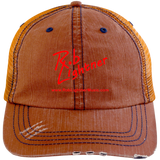 Rob Lightner Red Logo 6990 Distressed Unstructured Trucker Cap