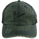 Rob Lightner Black Logo 6990 Distressed Unstructured Trucker Cap