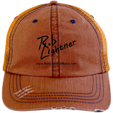 Rob Lightner Black Logo 6990 Distressed Unstructured Trucker Cap