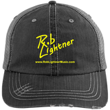 Rob Lightner Yellow Logo 6990 Distressed Unstructured Trucker Cap