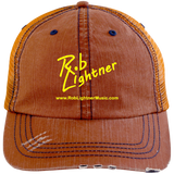 Rob Lightner Yellow Logo 6990 Distressed Unstructured Trucker Cap