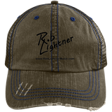 Rob Lightner Black Logo 6990 Distressed Unstructured Trucker Cap