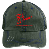 Rob Lightner Red Logo 6990 Distressed Unstructured Trucker Cap