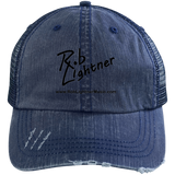 Rob Lightner Black Logo 6990 Distressed Unstructured Trucker Cap