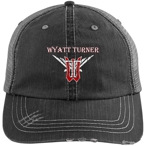Wyatt Turner 6990 Distressed Unstructured Trucker Cap