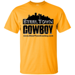 SteelTown Cowboy Black Logo - G200 Gildan Ultra Cotton T-Shirt