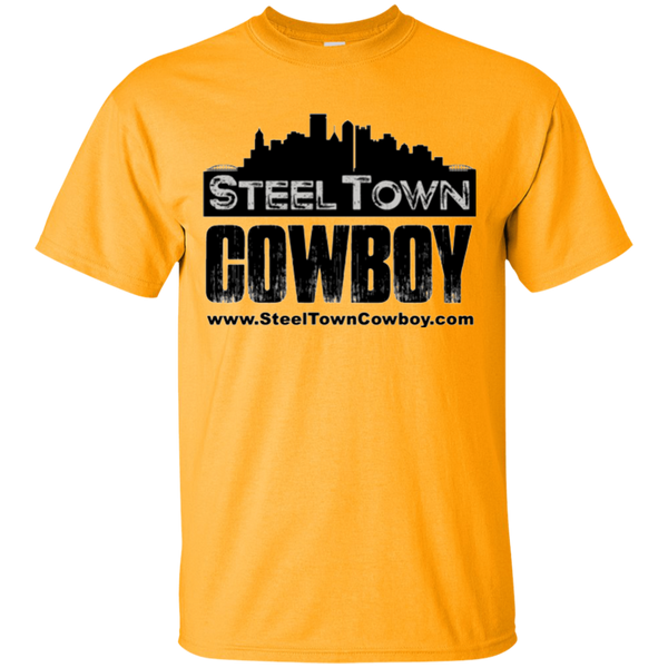 SteelTown Cowboy Black Logo - G200 Gildan Ultra Cotton T-Shirt